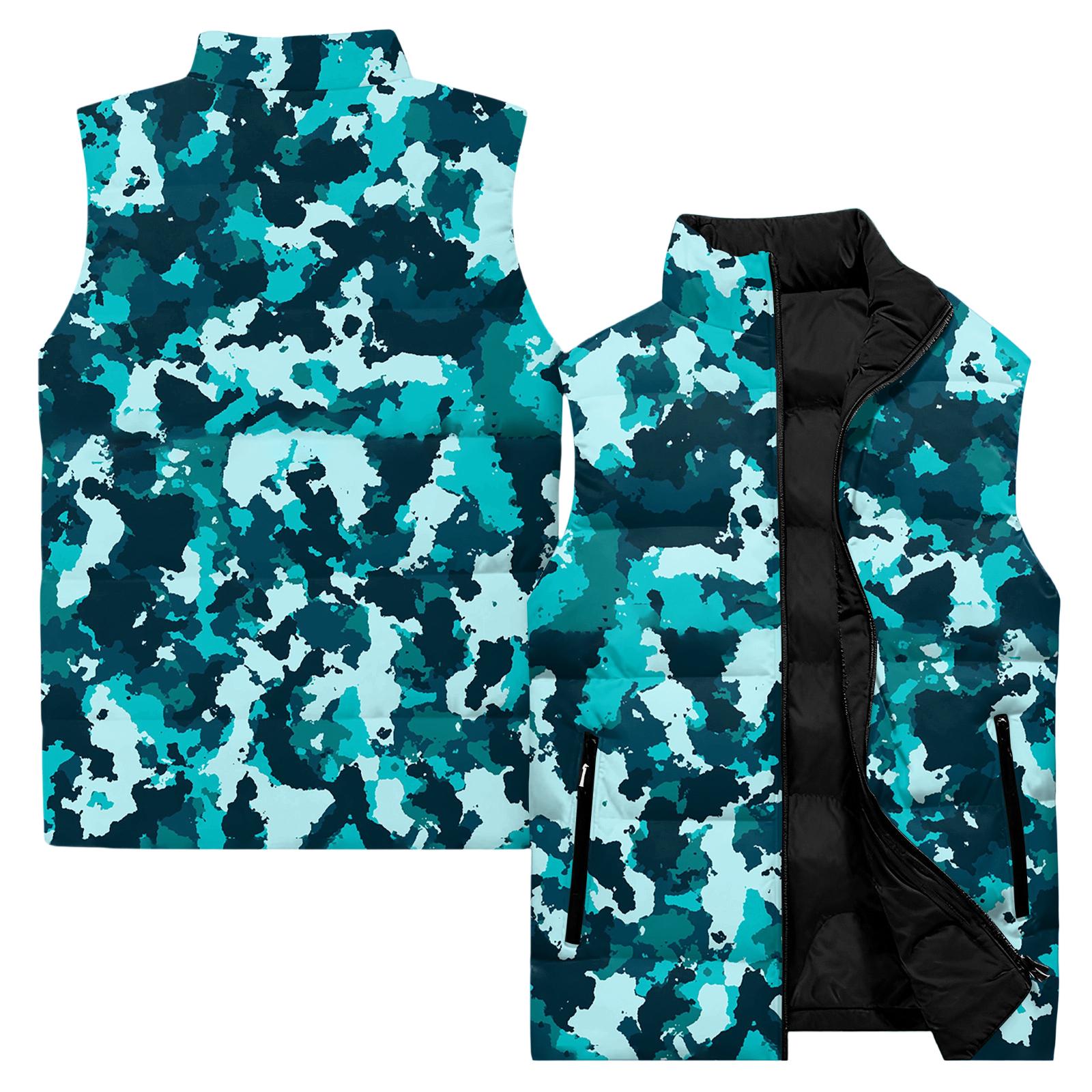 

Чоловічий повсякденний та модний жилет без рукавів, однотонна бавовняна куртка з принтом XL небо синє кольору