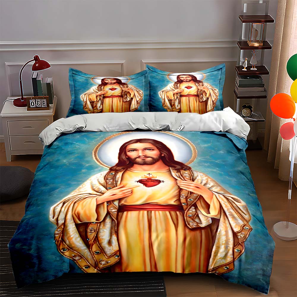 

Sacred heart imagery. Bedding Duvet cover sets Duvet covers Pillowcases gifts (1 * Duvet Cover 2 * Pillowcases, without duvet insert) 135x200cm