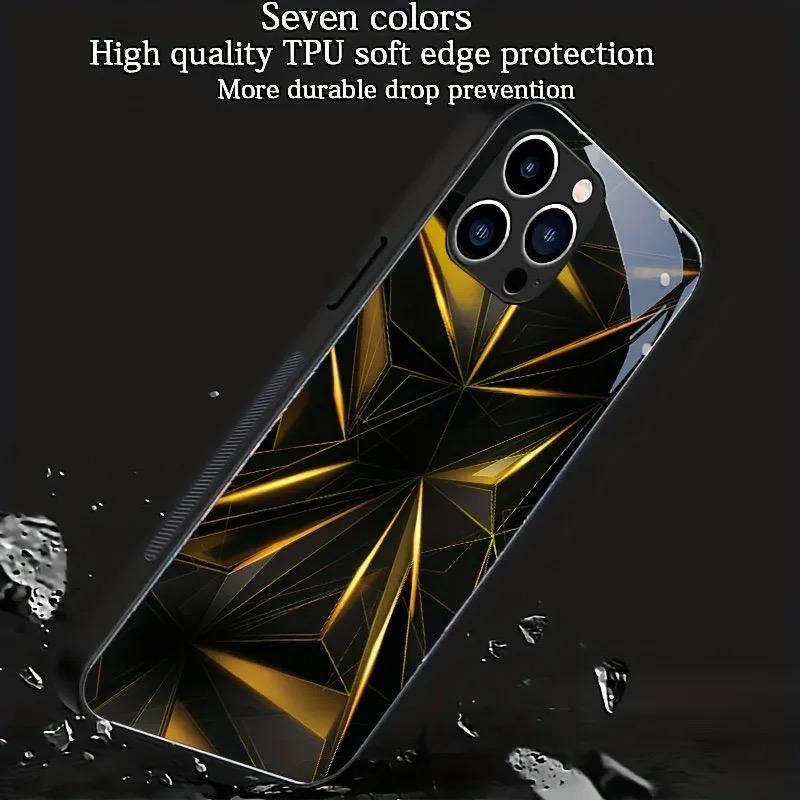 Geometry LED Light Luminous Phone Case For iPhone 16 15 13 Pro 12 Mini 14 Plus 11 XS Max X XR 8 7 Luxury Circuit Call Glow Shell