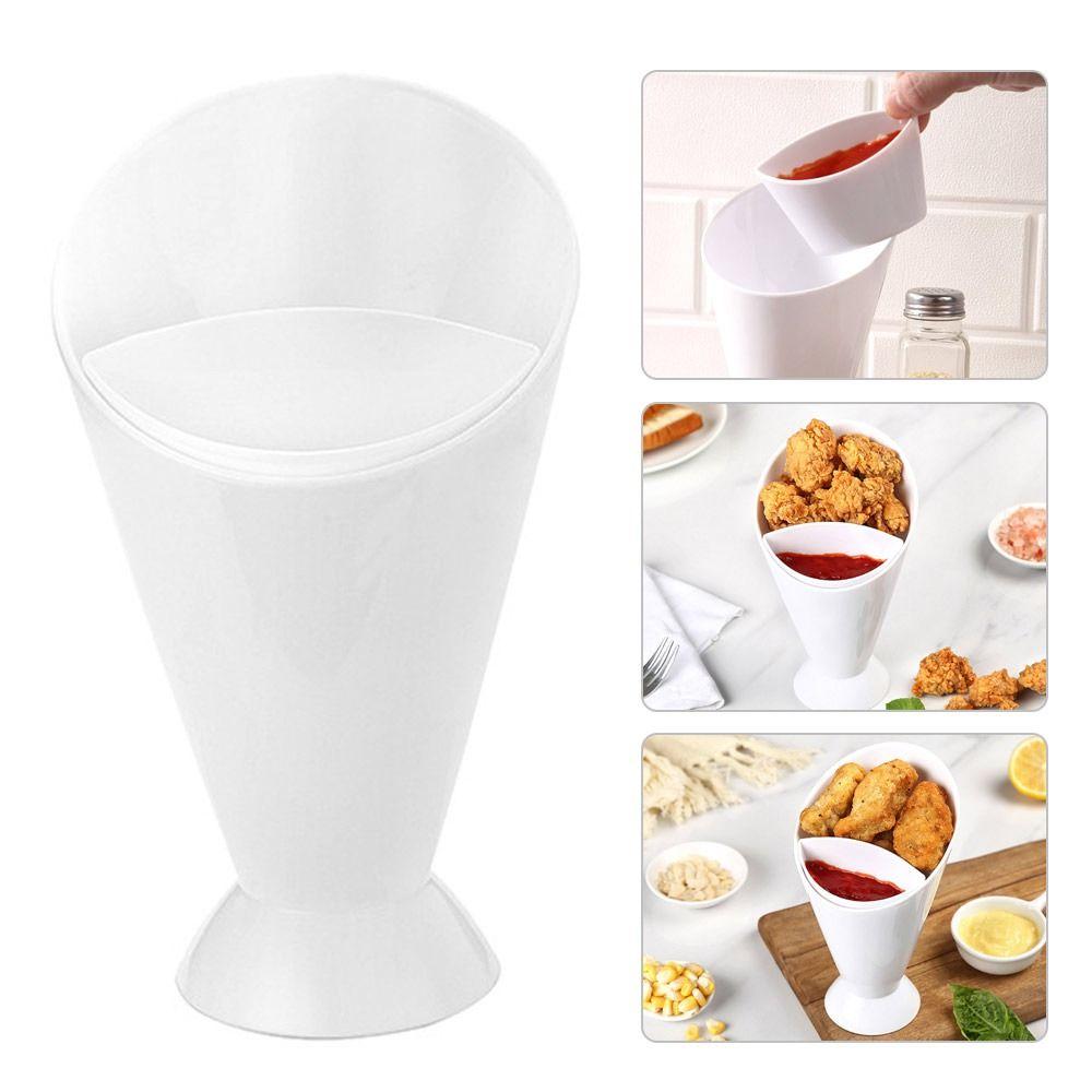 

2 in 1 French Fry Holder Sauce Cups Snack Cup Durable Dipping Cup Home