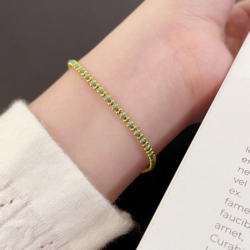 Light Luxury 18K Gold Plated Bracelet for Women Vintage Weave Rope Chain Bracelet Wedding Jewelry Gifts