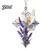 Indoor Outdoor Hanging Decor Acrylic Peace Pigeon Lavender Ornament Sun Catcher for Window Porch Garden Stained Glass Decoration with Sunlight