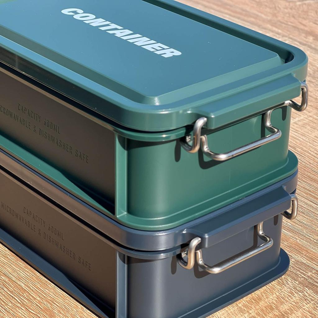 OSK CONTAINER Bento Box with Made In Dishwasher and Microwave Stain Locking and Suitable for Small and Students Dividers, Yellow, 450ml, Japan, Safe,