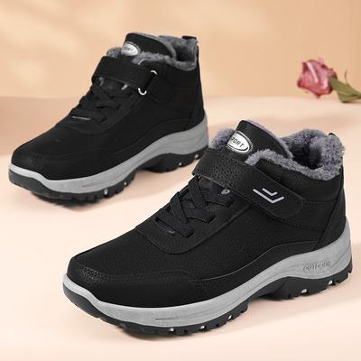 Cotton Shoes Women's Shoes for Winter Warm Outdoor Sports Casual Shoes Plus Velvet Thickened Velcro Plush Lining To Prevent Cold