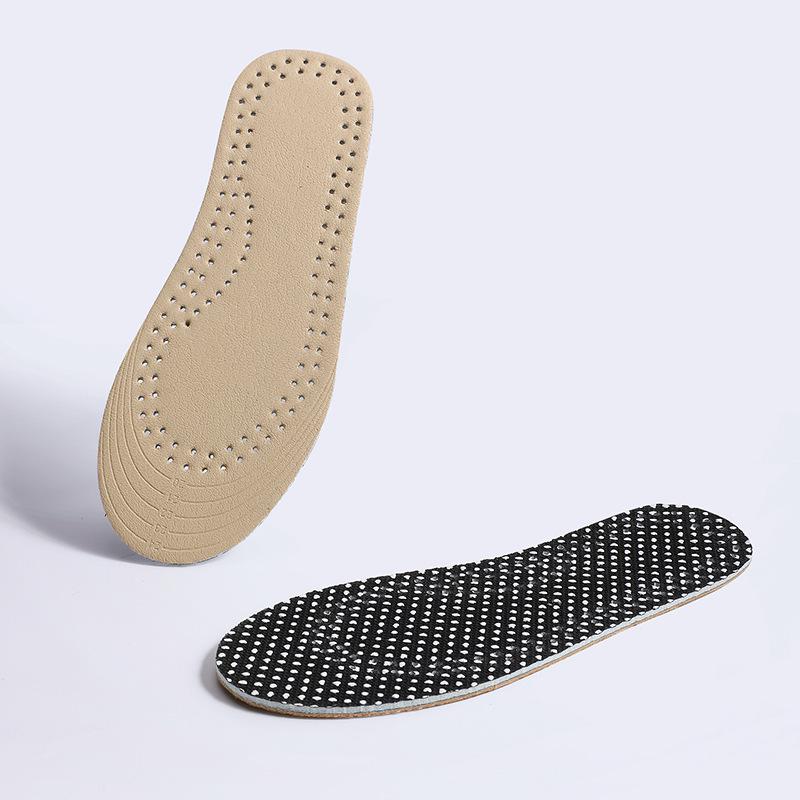 Children's Cowhide Leather Insoles: Breathable, Sweat-Absorbent, Antibacterial, Deodorant, Non-Slip Sport Insoles for Boys and Girls.