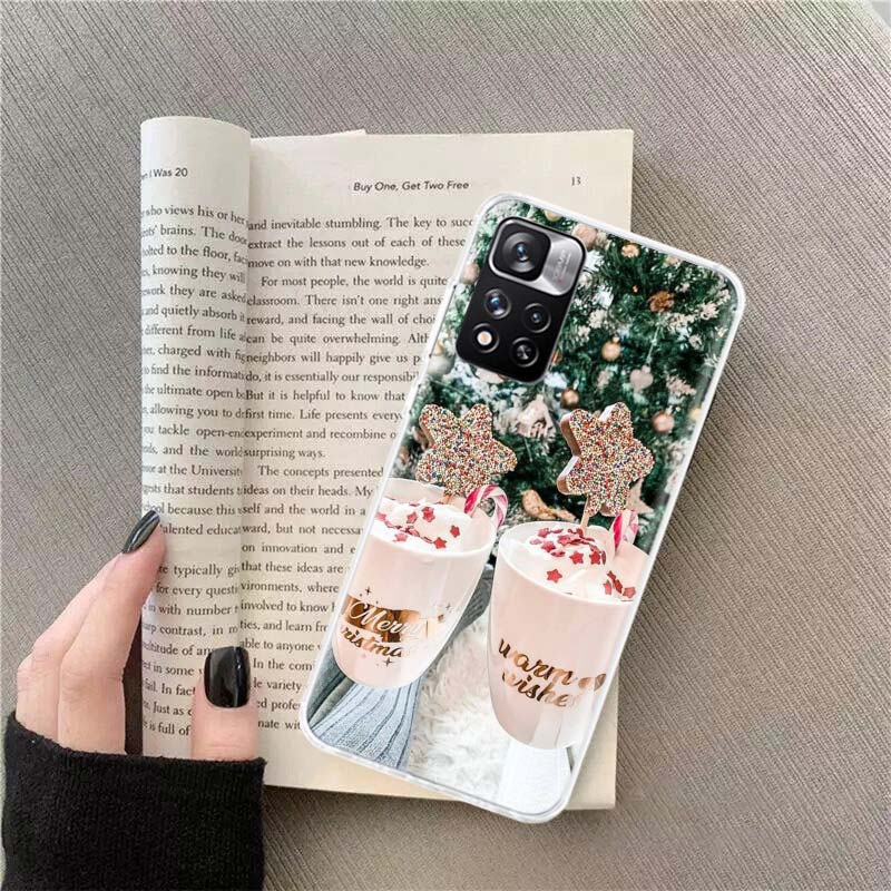 Winter Coffee Christmas Phone Case For Xiaomi Redmi Note 14 Pro 12 Plus 12S 10 11 Pro 4G 5G 9T 9S 8T 10S 11T 11S 11E 9 8 Coque F