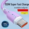 Silicone 120W Super Fast 6A Type-C Charging Cable for Huawei Honor