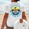 Men Hawaiian Beach T Shirt  Cotton Waikiki Surf Style Tiki Graphic Print Vintage Tropical Vacation Casual Summer Tee