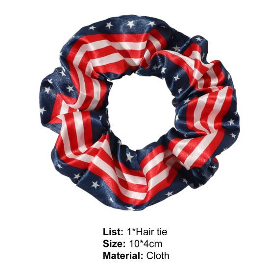 DamenHaargummi Weich Fest Haltbar Dehnbar Nützlich Hohe Elastizität Gummiband Amerikanische Flagge Druck Waschbar Haargummi HaarDekoration