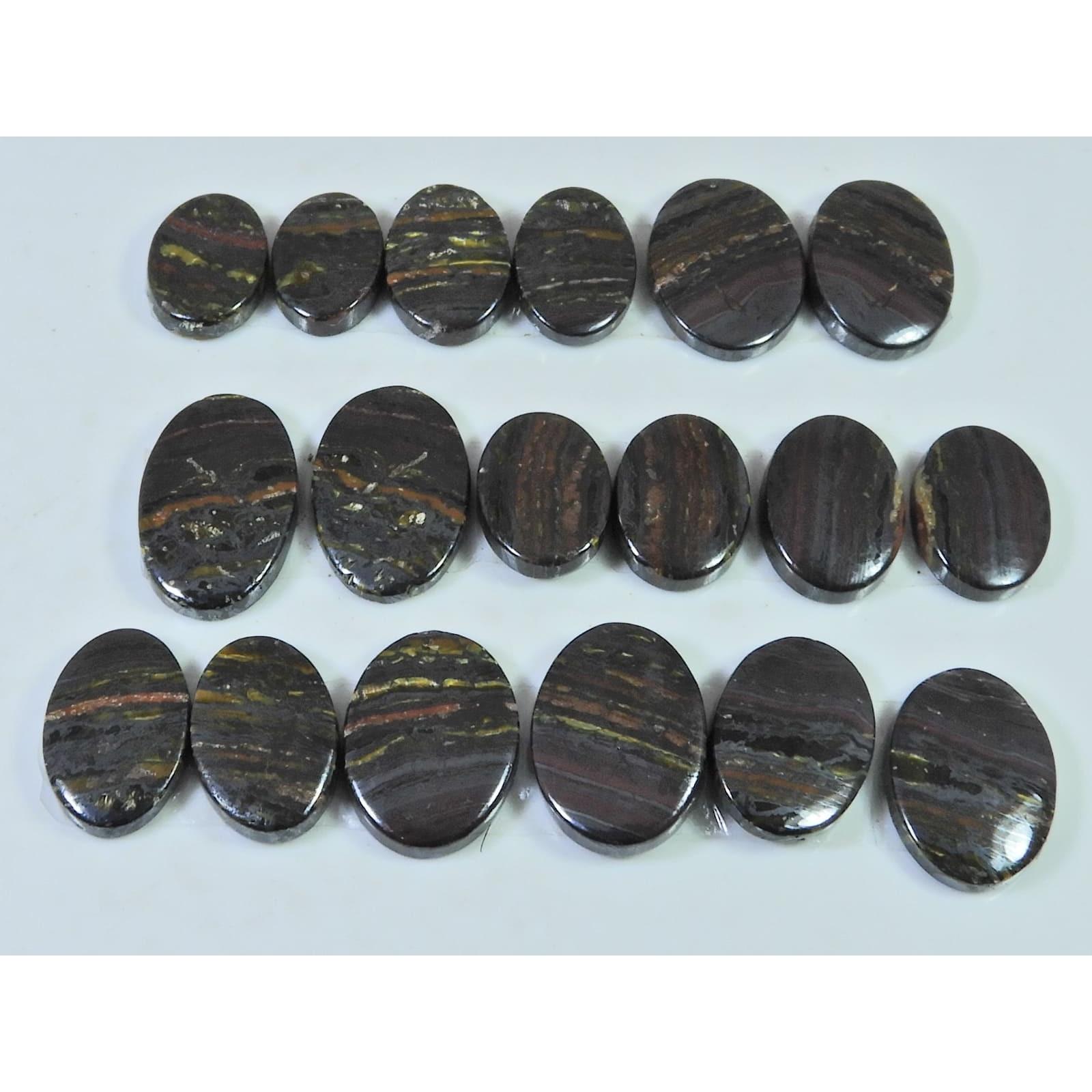 

152Cts. Натуральный Железный Тигровый Глаз Парный Овальный Кабошон Драгоценный Камень 09 Лот Пар C-374