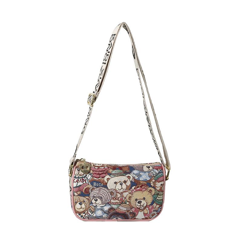 2025 Summer New Fashion Street Small Square Bag Bear Single Shoulder Crossbody Bag