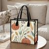 Fall Pumpkin Printed Tote Bag Casual Daily Use Portable Large Capacity Fashion Handbag