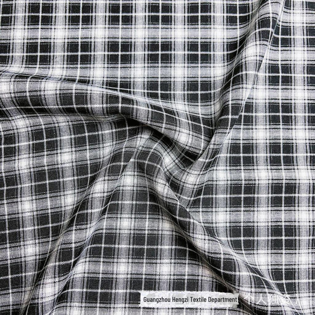 Dámské jarní/letní kostkované polyesterové košilové šaty z žakárové tkaniny barvené přízí