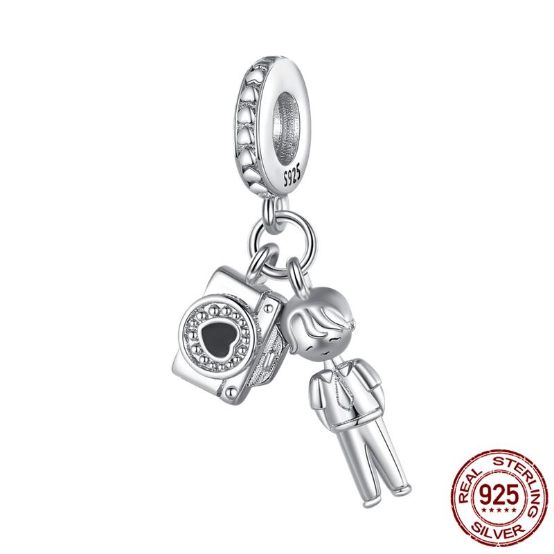 Luggage Airplane Passport Three-Piece Setcopper Charms Fitoriginal Bracelet Jewelry Making For Women Gift