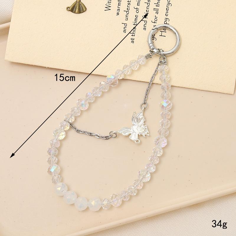New Pearl Bow Beaded Pendant Phone Case Charm Wrist Strap Lanyard