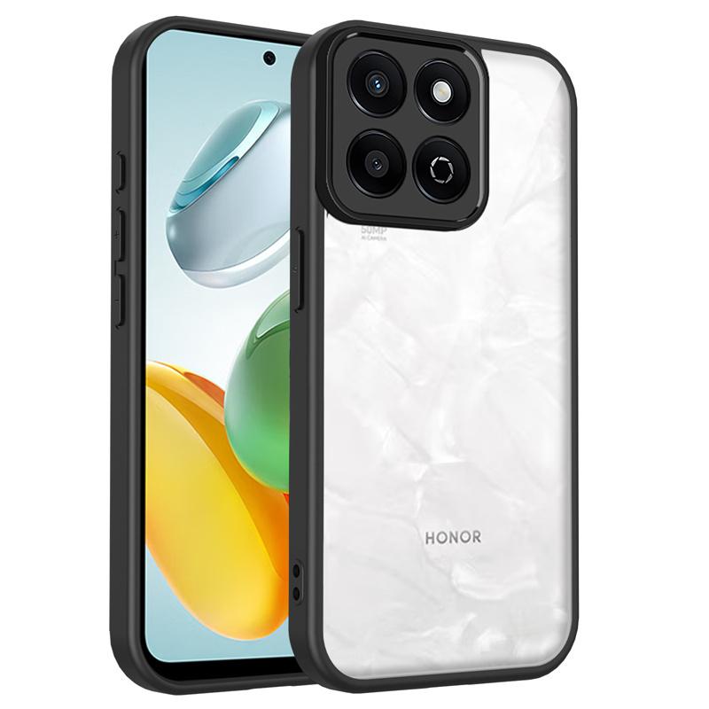 Honor X8B 4G LLY LX1 LX2 LX3 Case Shockproof Plating TPU Bumper with Clear Back Hard Cover Phone Case for Honor X8B HonorX8B 4G Pc + tpu&Honor X8b чёрный