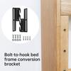2/4 Stück Bettrahmen-Umrüsthalterung mit Schrauben, zum Anschrauben an Haken-Kopfteil-Adapterhalterung, Bettrahmen-Hakenplatten-Adapter, Kopfteil-Befestigungsset