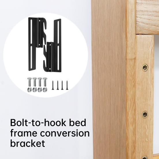 2/4Pcs Bed Frame Bracket Conversion Bolt-On to with Hardware Hook-On Headboard Adapter