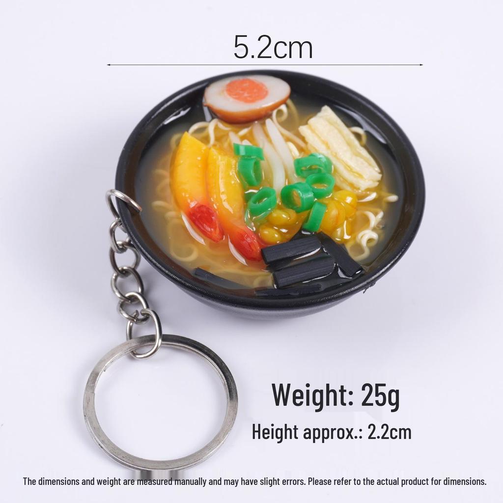 Japanese Ramen Keychain: Large Seafood Noodle Bowl Pendant and Claw Machine Toy