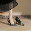 Fashion Embroidered Ladies Sandals Fashion Pointed Heeled 2024 New Luxury Heeled High Heeled Women's Shoes