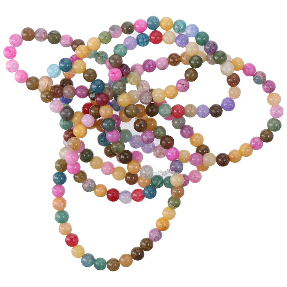 

200 шт. красочные бусины из натурального камня круглые стеклянные бусины DIY изготовление ювелирных изделий ожерелье из драгоценных камней