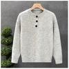 American Retro Knitted Sweater Men's Loose Spring and Autumn High-Grade Round Neck New Warm Solid Color Bottoming Shirt Men