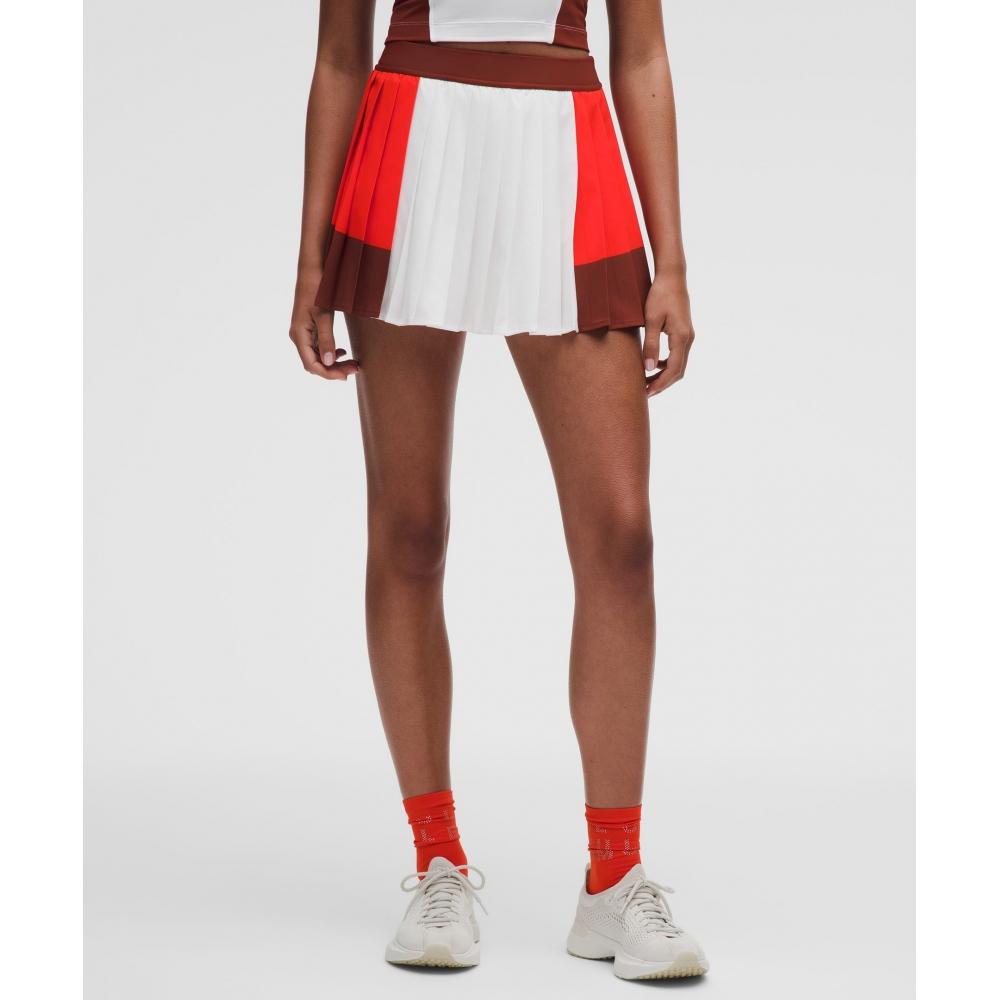 Lullulemon Coat Champ Pleated High-Rise Tennis Skirt Wht Crye Cach