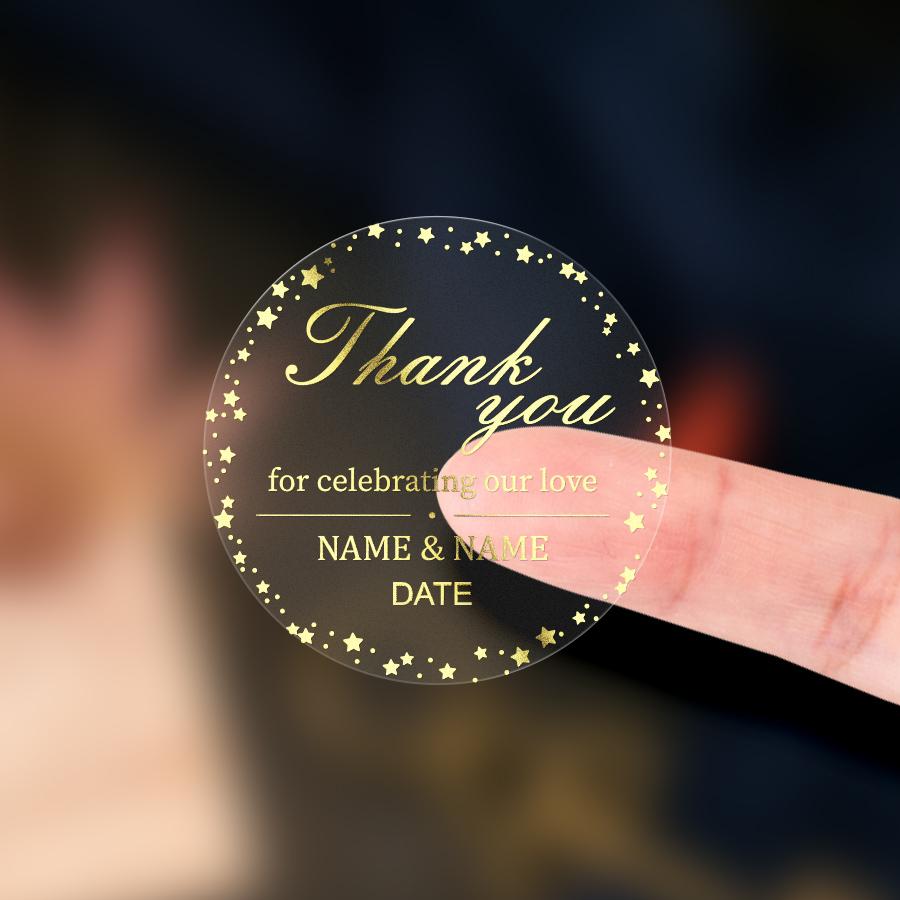 Elegant Gold Foil Waterproof Stickers - Wedding Invitation Seals Gift Wrapping Labels Branding Decals For Premium Packaging