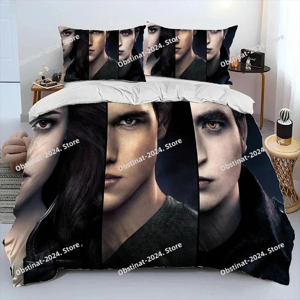 3D Biss zum Morgengrauen HD Bedruckte Bettdecke Bettwäsche-Set, Bettbezug Bett-Set Steppdeckenbezug Kissenbezug, King Queen Größe Bettwäsche-Set Kind