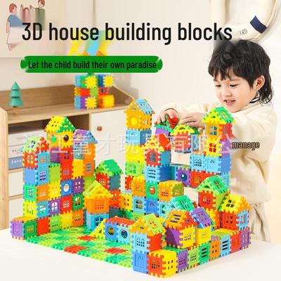 Large Interlocking Block House Set for 2-3 Year Olds - Educational Plastic Building Toys for Boys & Girls