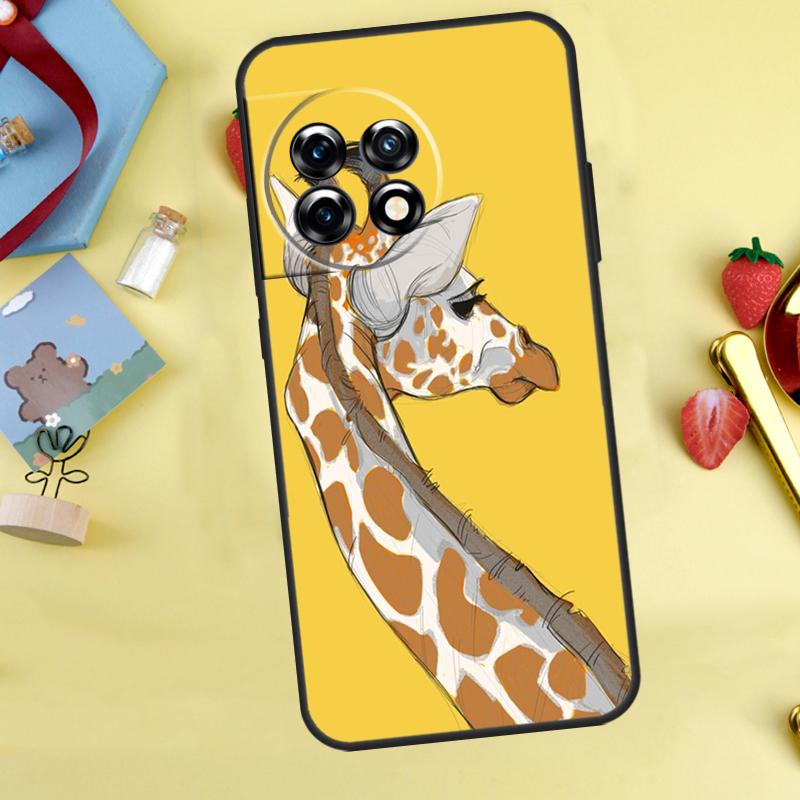 Cute Cartoon Giraffe Case For OnePlus 15 13 12 11 9 10 Pro 13T 13R 12R 10T 8T Nord 5 CE 3 4 2 Lite N20 N30 Cover