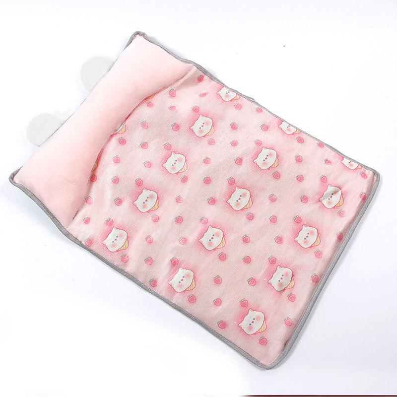 Dog's Nest Cat's Nest Summer Ice Silk Cold Mat Dog's Nest with Pillow Teddy Small Medium Sized Dog Bed Four Seasons Universal