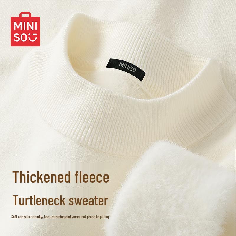 MINISO Men's Thick Warm Mock Neck Sweater
