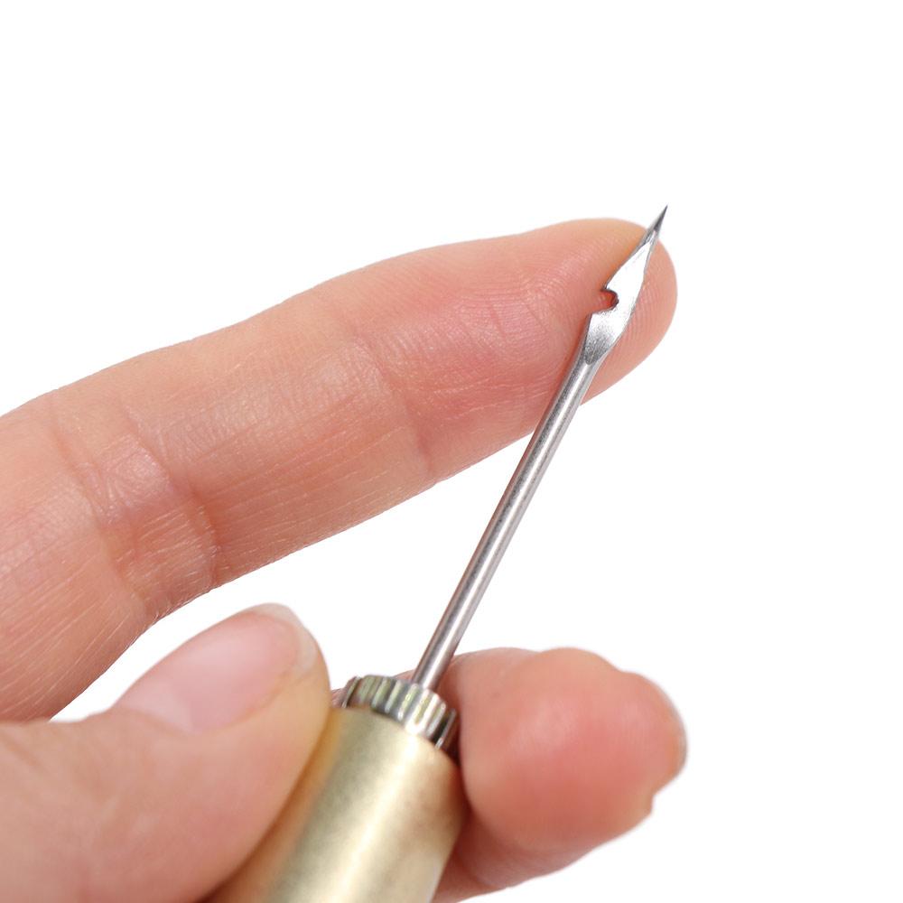 

1Set Sewing Awl Needle Handmade Leather Sewing Tools with Copper Handle DIY Craft Leather Sewing Tapered Needles Nylon Thread чёрный