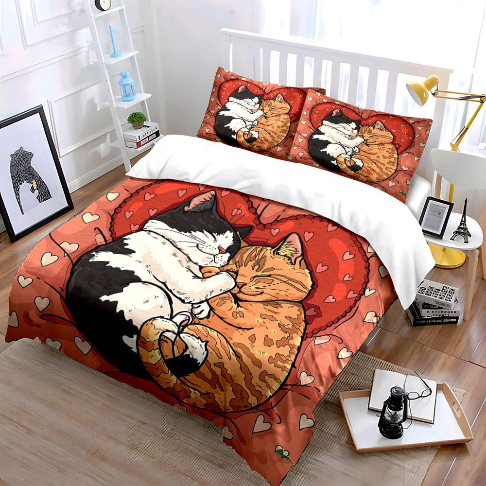 Cartoon Dog Heroes Print Set Bedding Duvet Cover Set Duvet Cover Pillowcases (1*Duvet Cover 2*Pillowcases, without duvet insert)