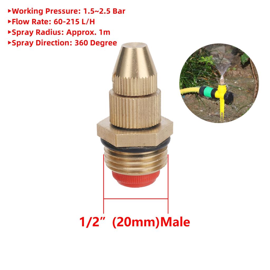 1/4" 1/2" Brass Garden Sprayer Nozzle 1/2/3/4 Hole Orchard Agriculture Irrigation Pesticide Spraying Sprinkler Head with Filter