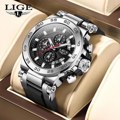 New Men's Quartz Watch Multi-Function Large Dial Luminous Waterproof Sports Quartz Watch
