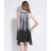 Robe Nouvelle Mode Col Halter Industrie Lourde Mode Irregular Gradient Robe à Franges Robe