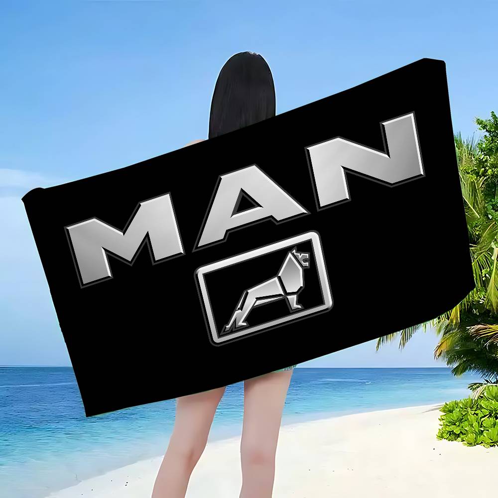 M-Man Truck Logo Microfiber Beach Towel Absorbent Quick Dry Soft Yoga Swimming Resort Mountain Climbing Towel