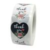 50pcs Heart Thank You Stickers1inch Floral Seal Labels Cute Paper Stickers for Wedding Party cards envelope Stationery Stickers