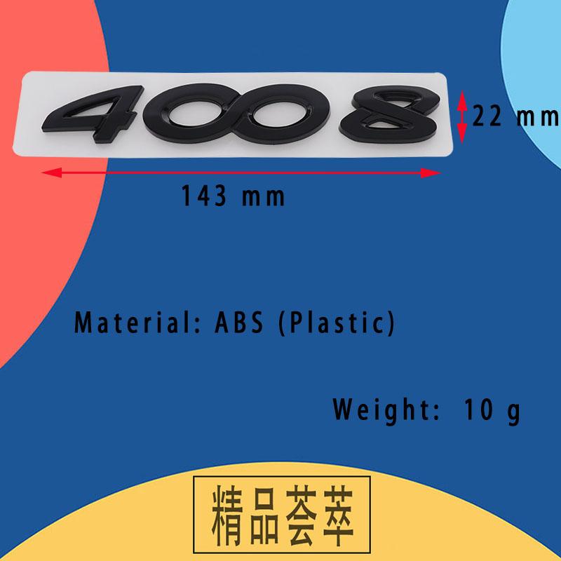 3D prémiové ABS 4008 písmená pre auto 4008 Blatník kufor Zadná kapota Nálepka Znak Odznak Nálepka