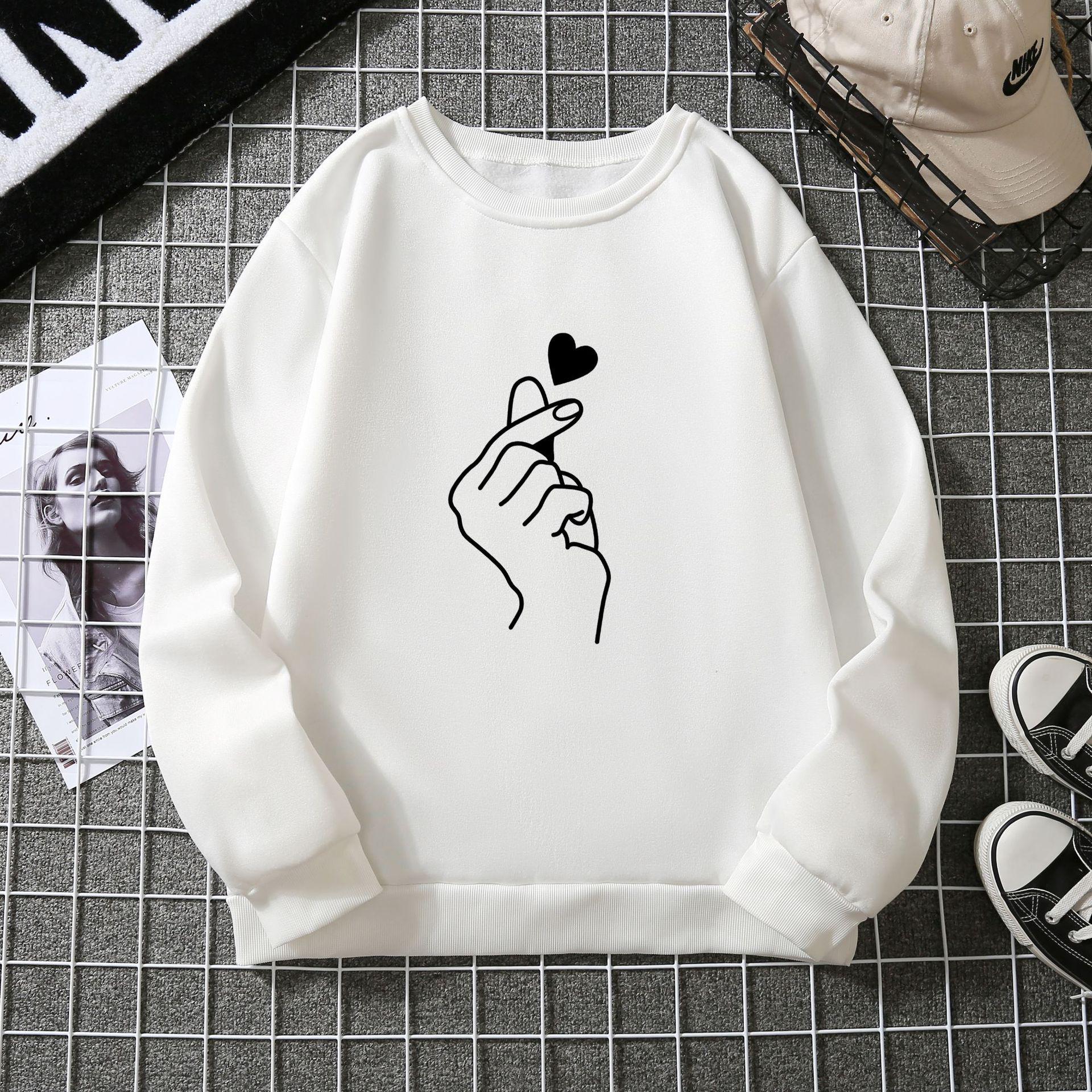 

Женский свитшот большого размера с принтом Love - Повседневная осенне-зимняя куртка L