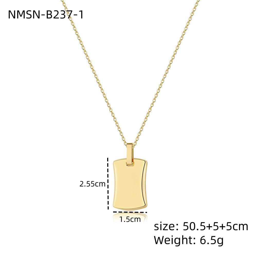 GEMCHIC Women s Minimalist 18K Gold Plated Stainless Steel Rectangle Pendant Necklace for DIY Engraving