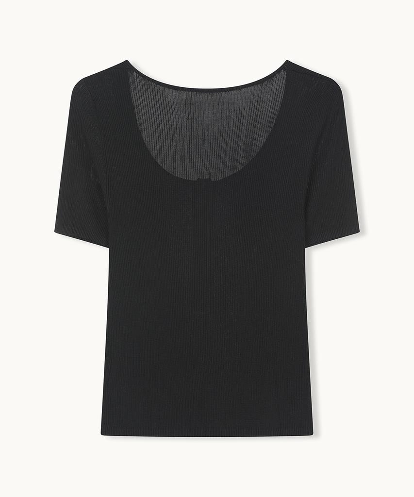 MAKE A TOAST Soft Button Half Knit (Black) Mbfsnt007Bk