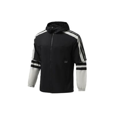 Li Ning Fitness Series Casual Breathable Loose Sports Hooded Windbreaker Men Outerwear Black AFDR355-1