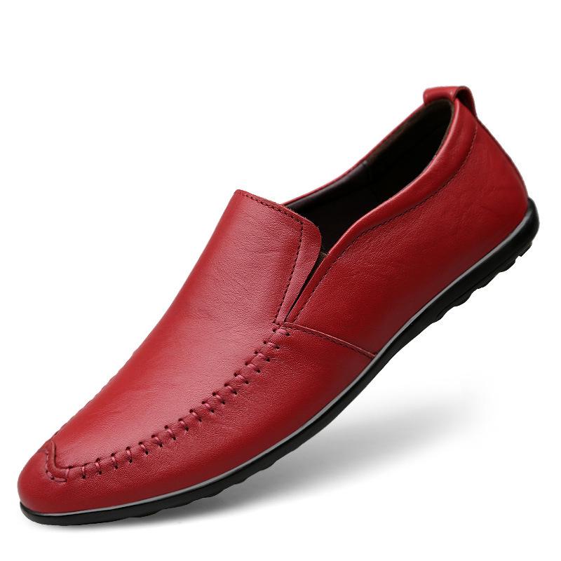 Large size men's shoes 2025 summer new daily lazy Doudou shoes soft sole British style one pedal casual leather shoes