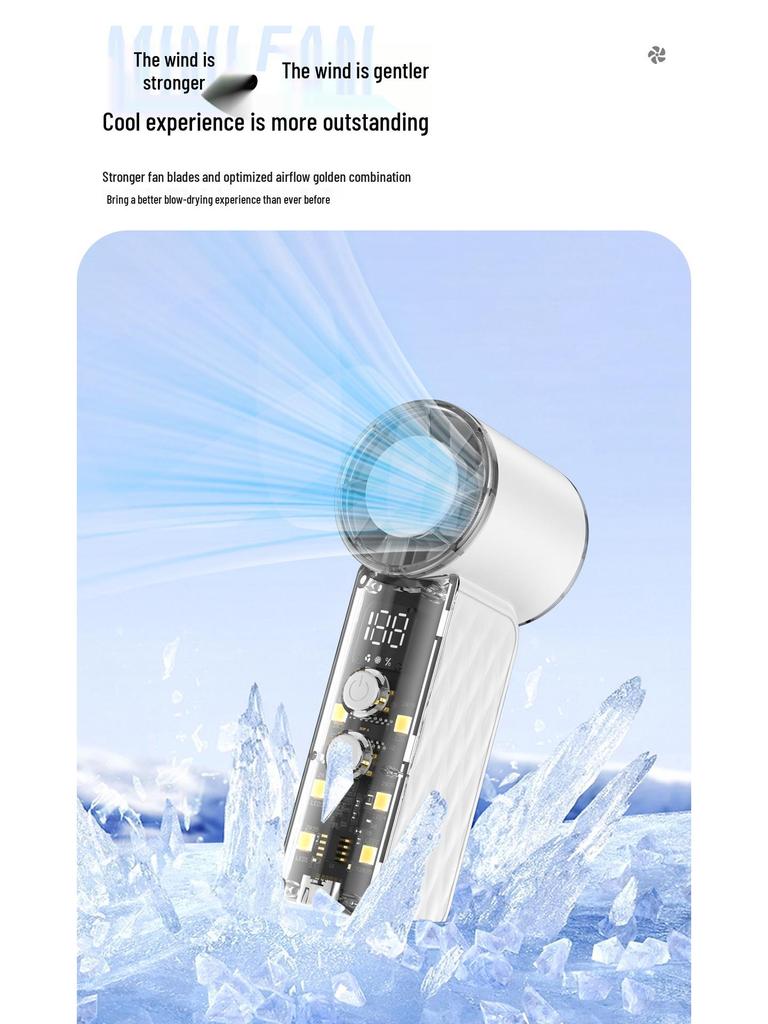 T242 High-Speed Portable Mecha Fan with Large Wind Power and Night Light Turbine