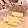 Potato French Fry Cutter Stainless Steel Serrated Blade Slicing Vegetable Fruits Slicer Wave Knife Chopper