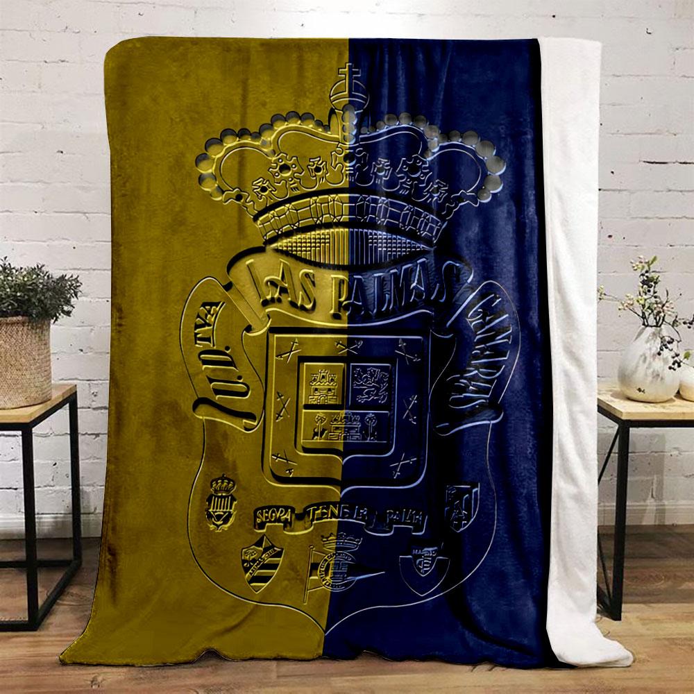 Las Palmas Yellow & Blue Crest for all seasons blanket lunch break throw gift
