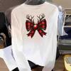 (Asian Size) Plaid Tree Cute 90s Graphic Tee Women Print T Shirt Christmas New Year Autumn Winter Casual Fashion Top Clothing Long Sleeve T-shirts